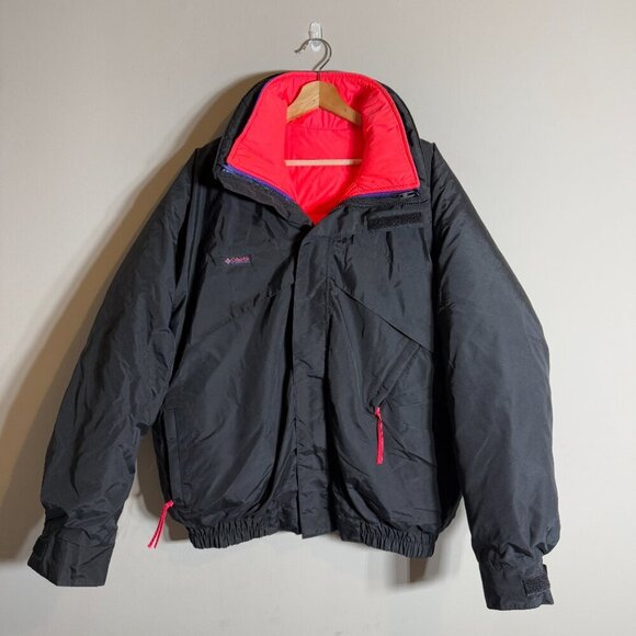 Vintage Columbia Whirlibird Radial Sleeve 3 in 1 Jacket Men's Large Black Neon - Picture 2 of 16